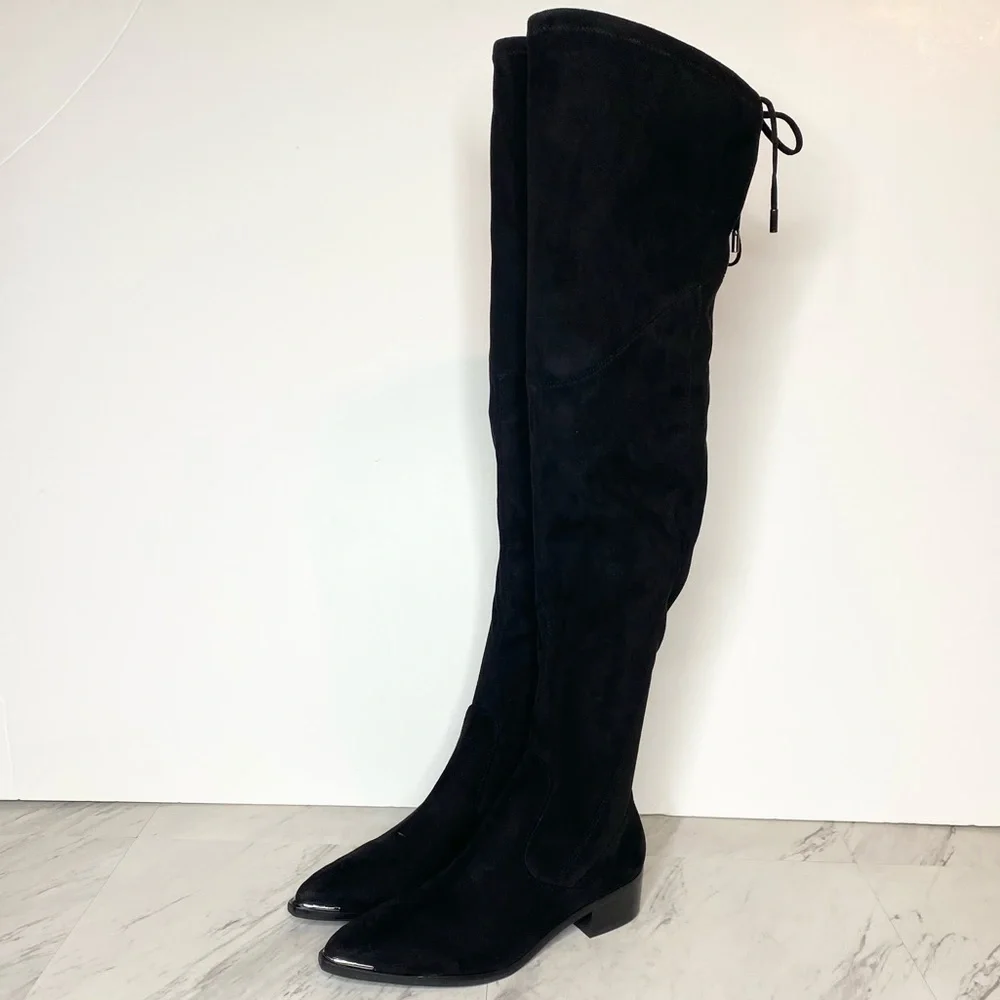 Marc Fisher Yuna Over The Knee Faux Suede Black Boot 6M
